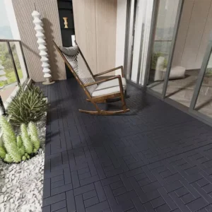 Dark Gray DIY 1 ft. x 1 ft. All-Weather Plastic Outdoor Interlocking Deck Tiles, Garage Floor Tiles(44-Pack)