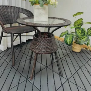 Dark Gray 1 ft. x 1 ft. All-Weather Plastic Outdoor Interlocking Deck Tiles, Garage Floor Tiles(44-Pack)