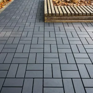 Dark Gray 1 ft. x 1 ft. All-Weather Plastic Outdoor Interlocking Deck Tiles Checker Pattern Garage Floor Tiles(44-Pack)