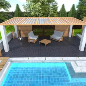 Dark Gray DIY 1 ft. x 1 ft. All-Weather Plastic Outdoor Interlocking Deck Tiles, Garage Floor Tiles(44-Pack)