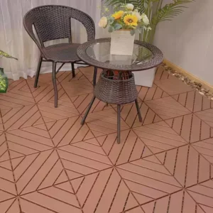 Dark Brown 1 ft. x 1 ft. All-Weather Plastic Outdoor Interlocking Deck Tiles, Garage Floor Tiles(44-Pack)