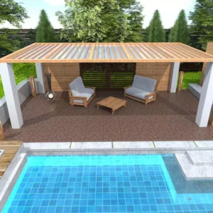 Red Brown Stone Style DIY 1 ft. x 1 ft. All-Weather Plastic Outdoor Interlocking Deck Tiles, Garage Floor Tiles(44-Pack)