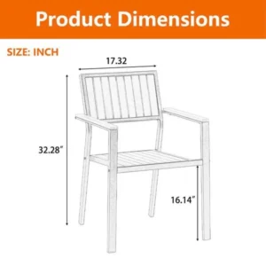 Black 7-Piece Plastic American Style Outdoor Dining Table Set with Extendable Table and 6 Chairs