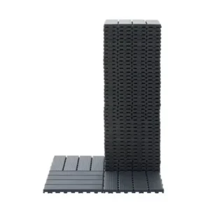 Dark Gray 1 ft. x 1 ft. All-Weather Plastic Outdoor Interlocking Deck Tiles Striped Pattern Garage Floor Tiles(44-Pack)
