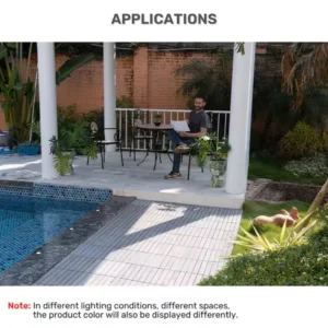 1 ft. x 1 ft. Square Interlocking Acacia Wood Patio Deck Tiles Outdoor Striped Pattern Flooring Tiles Pack of 10 Tiles