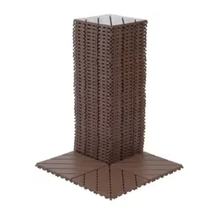 Dark Brown 1 ft. x 1 ft. All-Weather Plastic Outdoor Interlocking Deck Tiles, Garage Floor Tiles(44-Pack)
