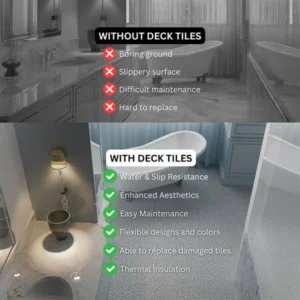 Gray 1 ft. x 1 ft. Square All-Weather Plastic Waterproof Outdoor Interlocking Deck Tiles Pebble Stone Pattern(60-Pack)