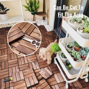 1 ft. x 1 ft. Square Interlocking Acacia Wood Quick Patio Deck Tile Outdoor Checker Pattern Flooring Tile (30 Per Box)