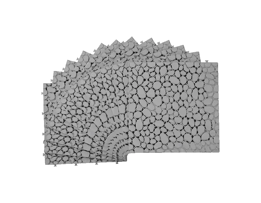 Gray 1 ft. x 1 ft. Square All-Weather Plastic Waterproof Outdoor Interlocking Deck Tiles Pebble Stone Pattern(60-Pack)